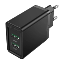 Купити Зарядний пристрій Vention 2xUSB 36W (USB-Ax2) QC3.0 Black (FBAB0-EU) - фото 3