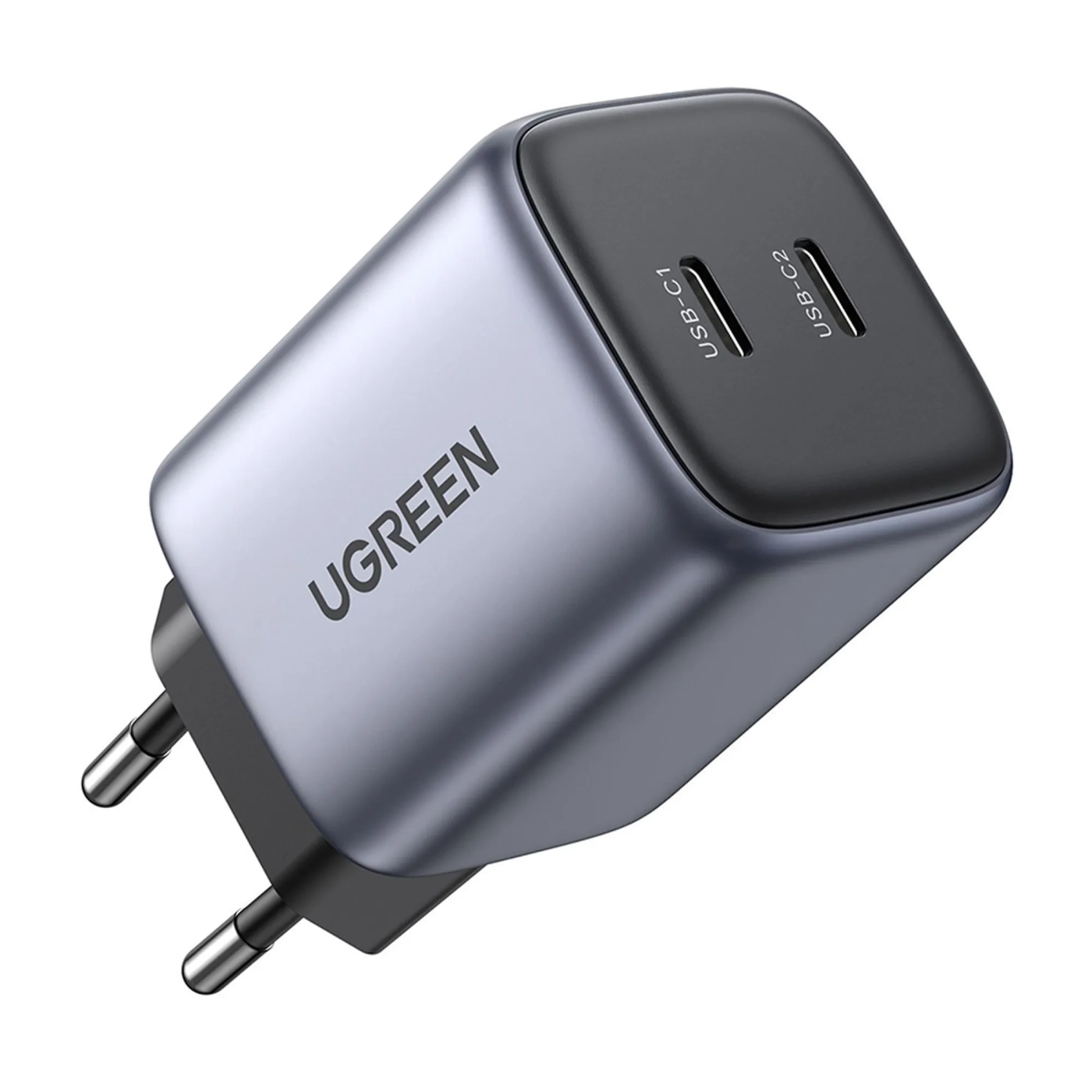 Купить Зарядное устройство Ugreen CD294 2xUSB 45W GAN (Type-C 25W+20W) PD Gray (90573) - фото 1