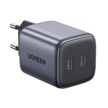Купить Зарядное устройство Ugreen CD294 2xUSB 45W GAN (Type-C 25W+20W) PD Gray (90573) - фото 2