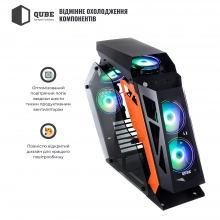 Купить Корпус QUBE STALKER Black-Orange (STALKER_FMBU3) + набор кабелей для БП QUBE Black-Orangе (QBWSET24P2x8P2x8PBO) - фото 5
