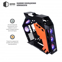 Купити Корпус QUBE STALKER Max Black-Orange (STALKER_FMBE3) + набор кабелей для БП QUBE Black-Orangе (QBWSET24P2x8P2x8PBO) - фото 5