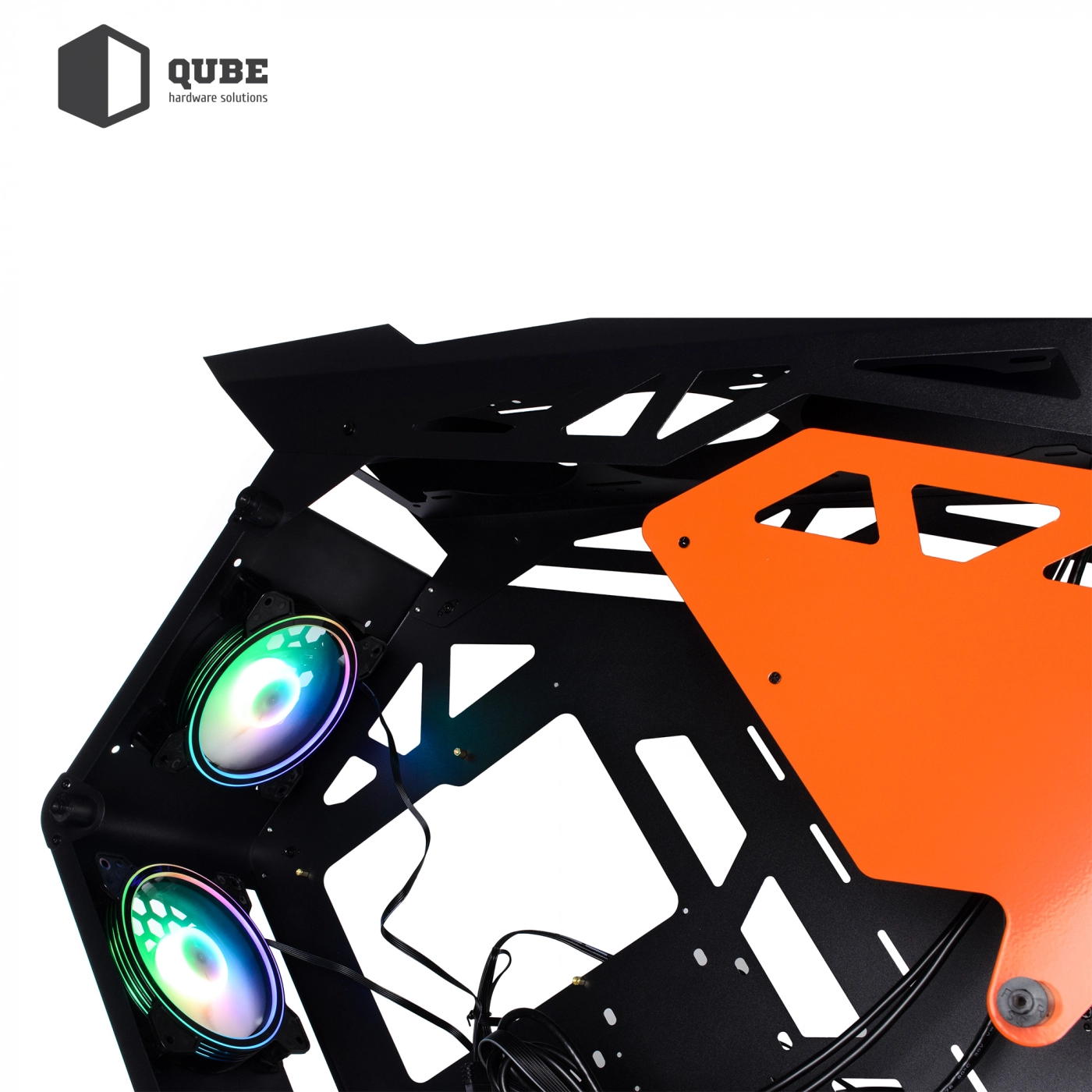 Купити Корпус QUBE STALKER Max Black-Orange (STALKER_FMBE3) + набор кабелей для БП QUBE Black-Orangе (QBWSET24P2x8P2x8PBO) - фото 11