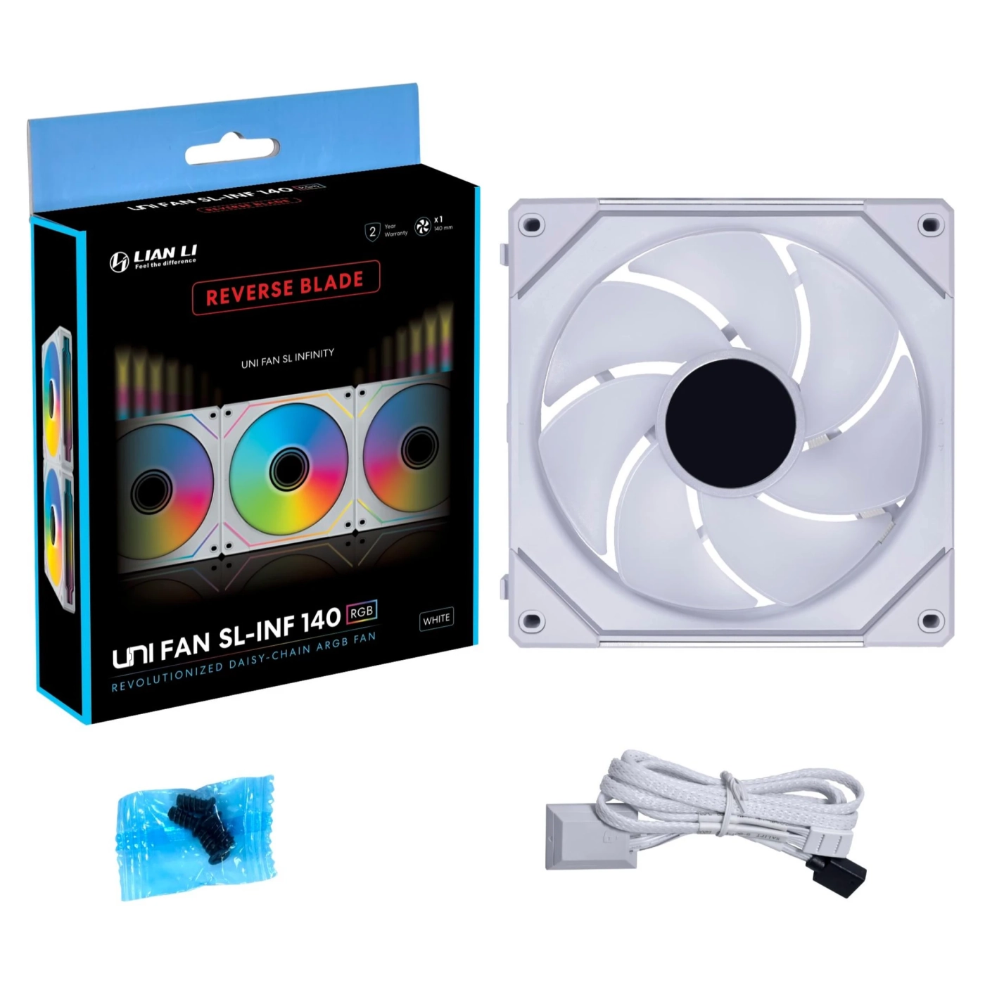 Купить Вентилятор Lian Li Reverse SL-INF 140mm Single white (G99.14RSLIN1W.00) - фото 7