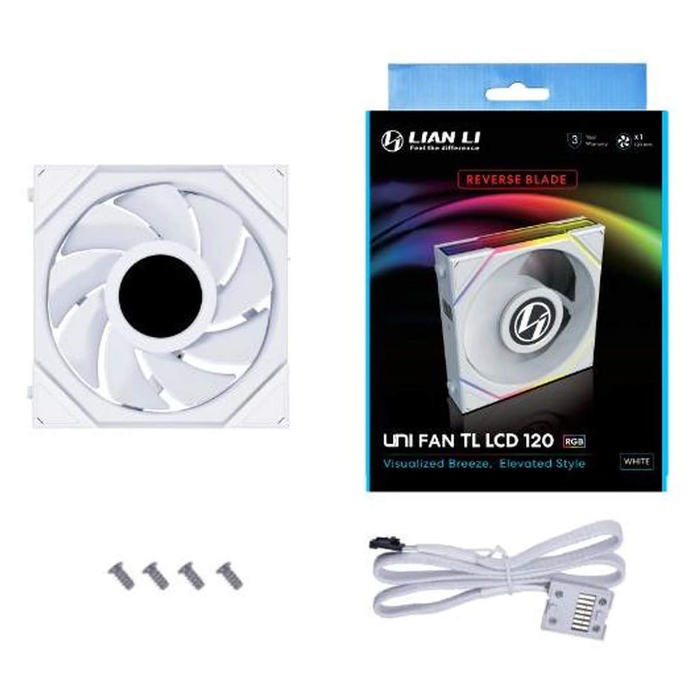 Купити Вентилятор Lian Li Reverse TL LCD 120-1 White (G99.12RTLLCD1W.00) - фото 4