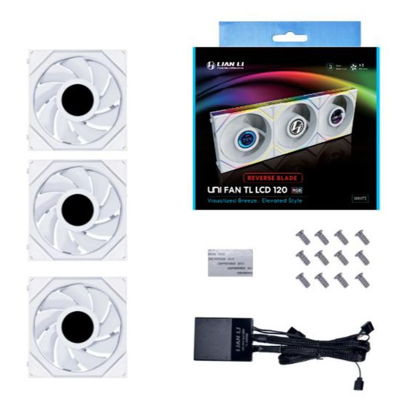 Купити Вентилятор Lian Li Reverse TL LCD 120-3 White (G99.12RTLLCD3W.00) - фото 8