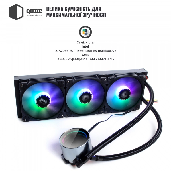 Купити Система рідинного охолодження QUBE QB-OLWC360ARGB - фото 5