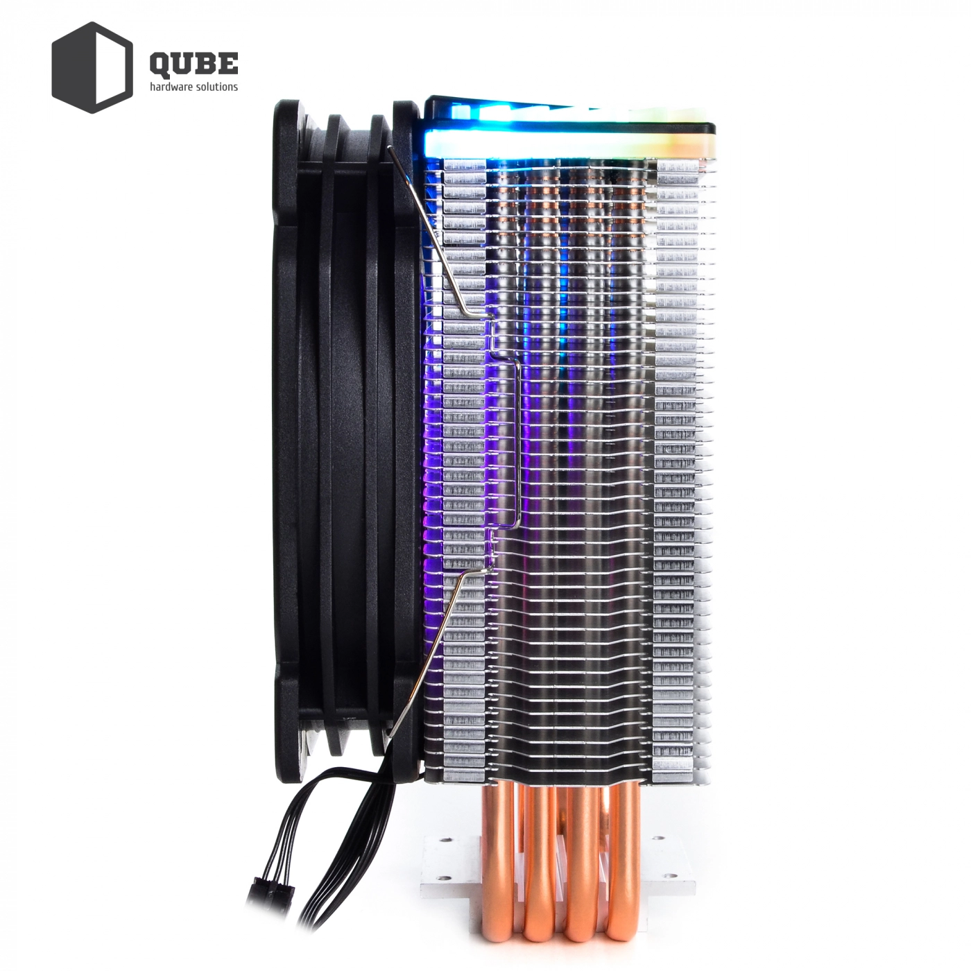 Купити Процесорний кулер QUBE QB-OL1400 (92mm/4pin/900-2300RPM/30.5dBA/4 тепл. трубки/3pin 5V ARGB) - фото 10