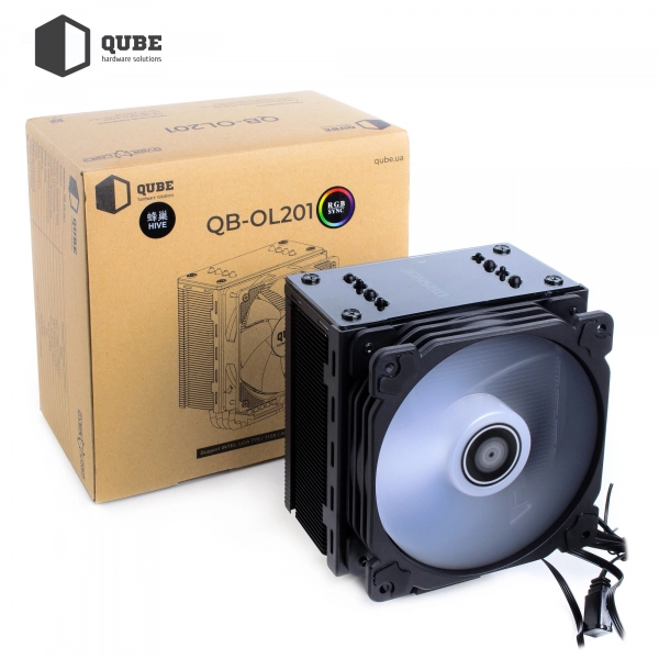 Купити Процесорний кулер QUBE QB-OL201 (120mm/4pin/800-1500RPM/30.8dBA/мак. TDP 135W/4 тепл. трубки) - фото 4