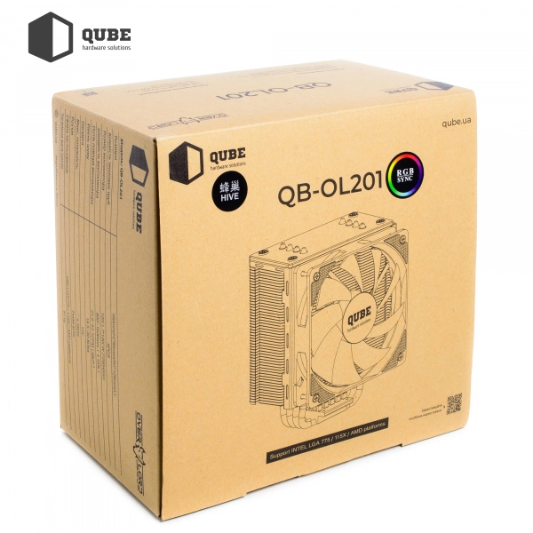 Купити Процесорний кулер QUBE QB-OL201 (120mm/4pin/800-1500RPM/30.8dBA/мак. TDP 135W/4 тепл. трубки) - фото 10