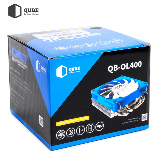 Купить Процессорный кулер QUBE QB-OL400 Blue (92mm/4pin/800-3000RPM/33dBA/4 тепл. трубки) - фото 8