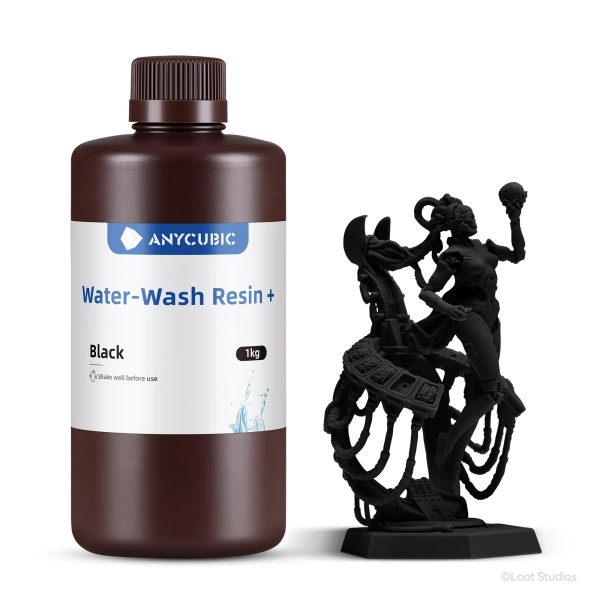 Купити Фотополімерна смола Anycubic Water-wash Resin Plus, 1кг, чорний (SSXBK-104D) - фото 1