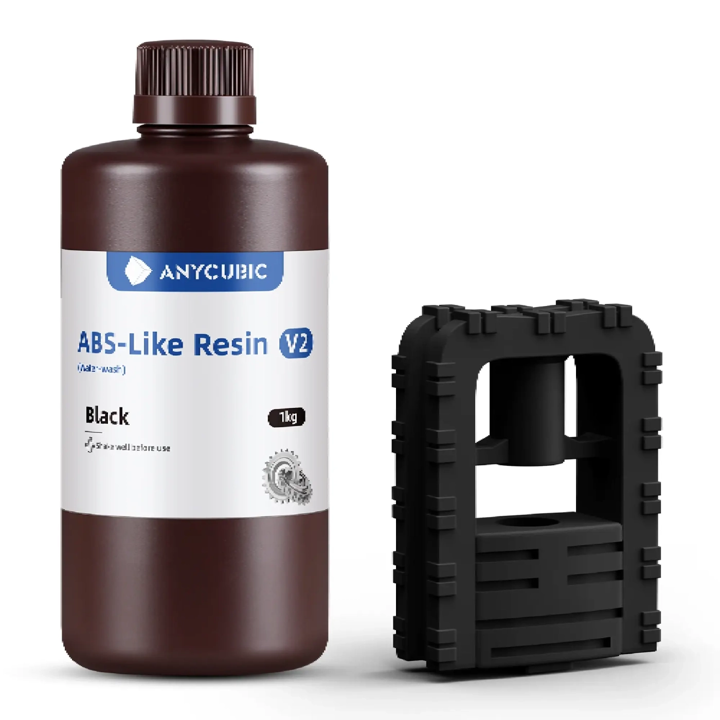 Купить Фотополимерная смола Anycubic ABS-Like Resin v2 1kg, 1 кг, черный (SAB2BK-101D) - фото 1