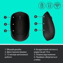 Купить Мышь Logitech M170 Wireless Black/Gray - фото 7