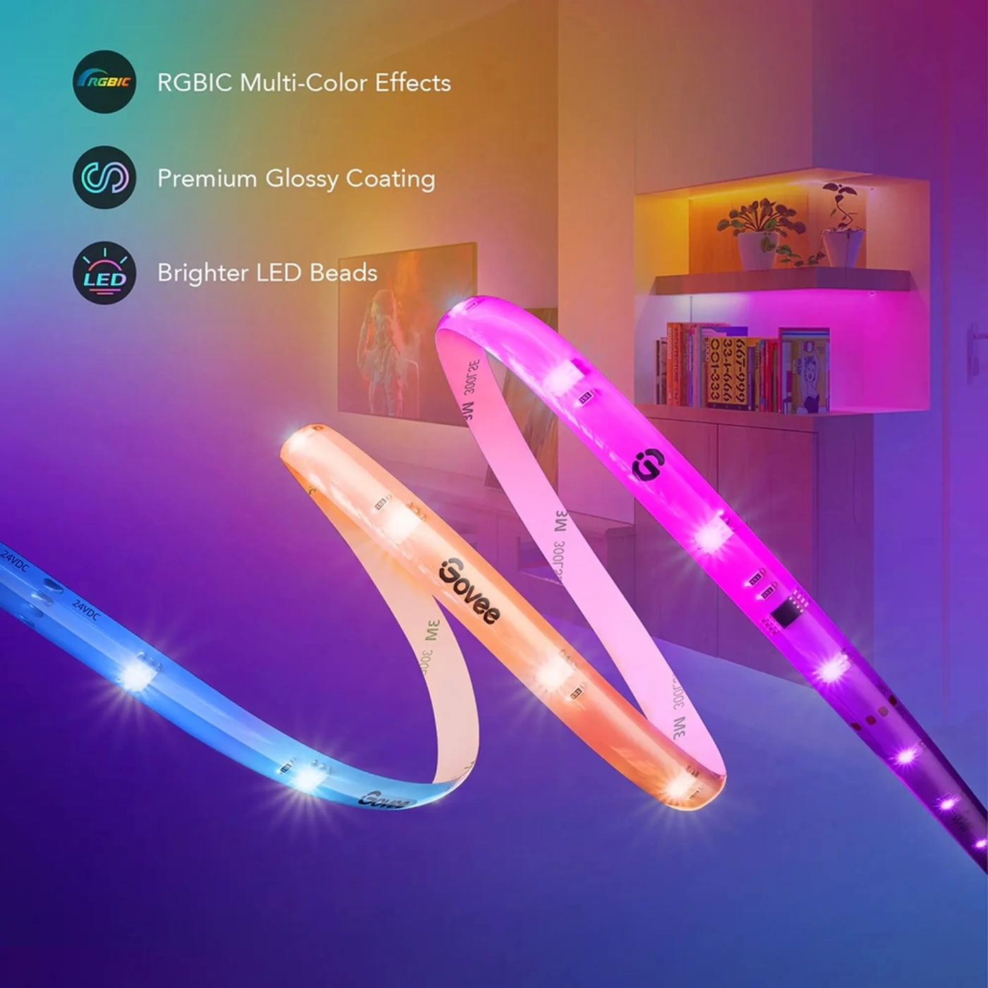 Купити Розумна LED стрічка Govee H619A RGBIC LED Strip Lights With Protective Coating 5м (H619A3D1) - фото 6