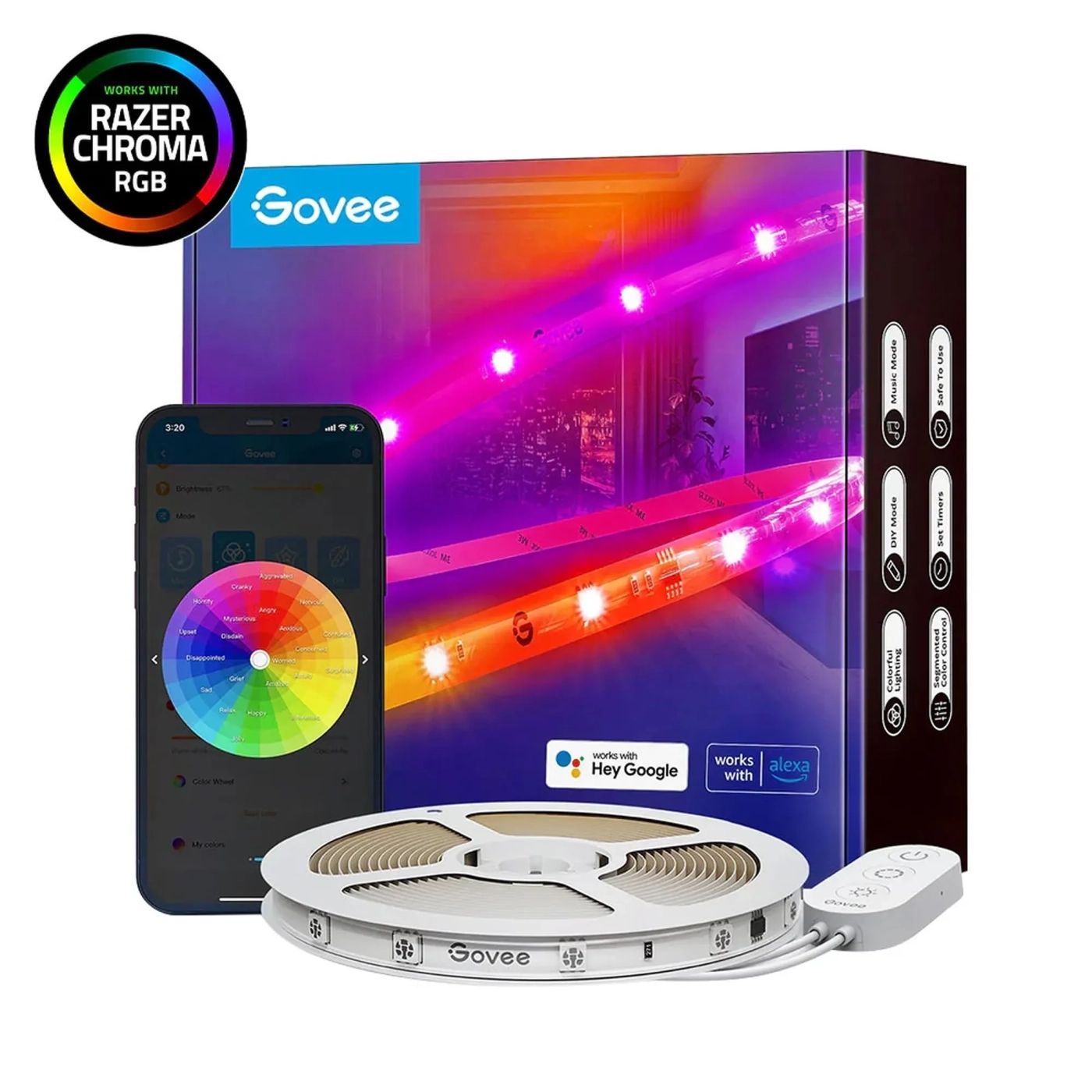 Купити Розумна LED стрічка Govee H619A RGBIC LED Strip Lights With Protective Coating 5м (H619A3D1) - фото 8