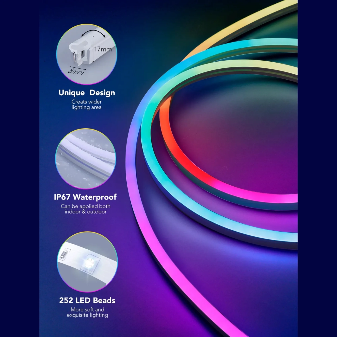 Купити Розумна LED стрічка Govee H61A2 Neon LED Strip Light 5м (H61A23D1) - фото 6