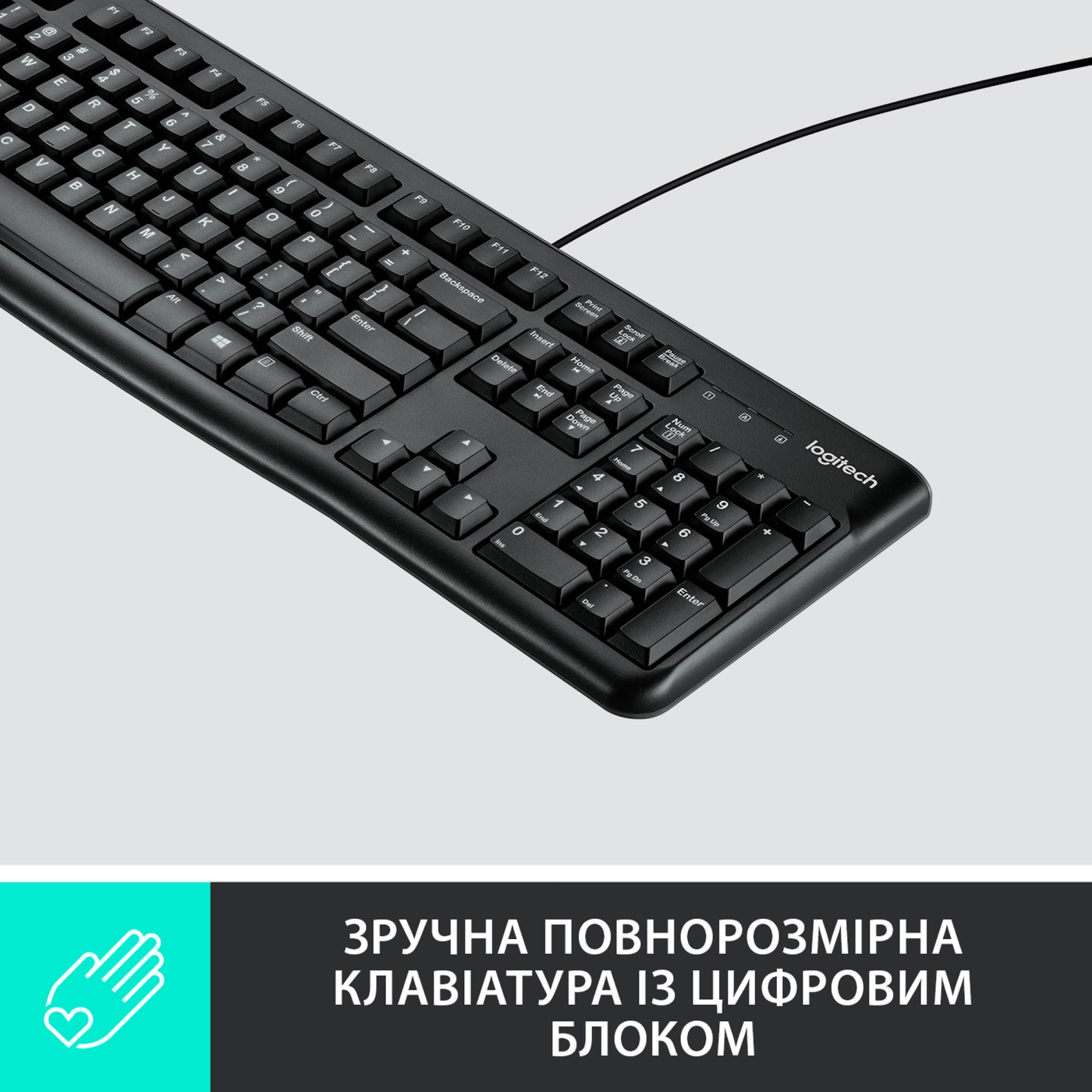 Купити Клавіатура Logitech K120 USB OEM Ukr - фото 2