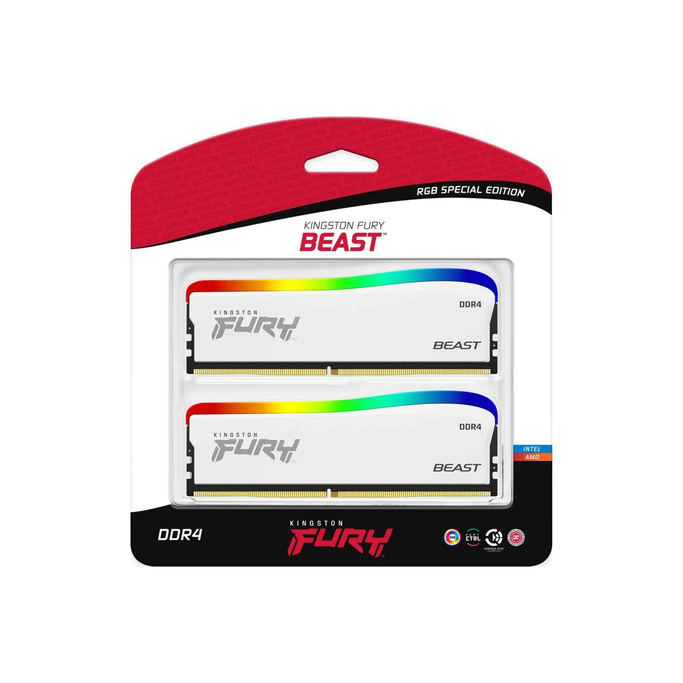 Купити Модуль пам'яті Kingston FURY Beast White RGB (Special Edition) DDR4-3200 16GB (2x8GB) (KF432C16BWAK2/16) - фото 3