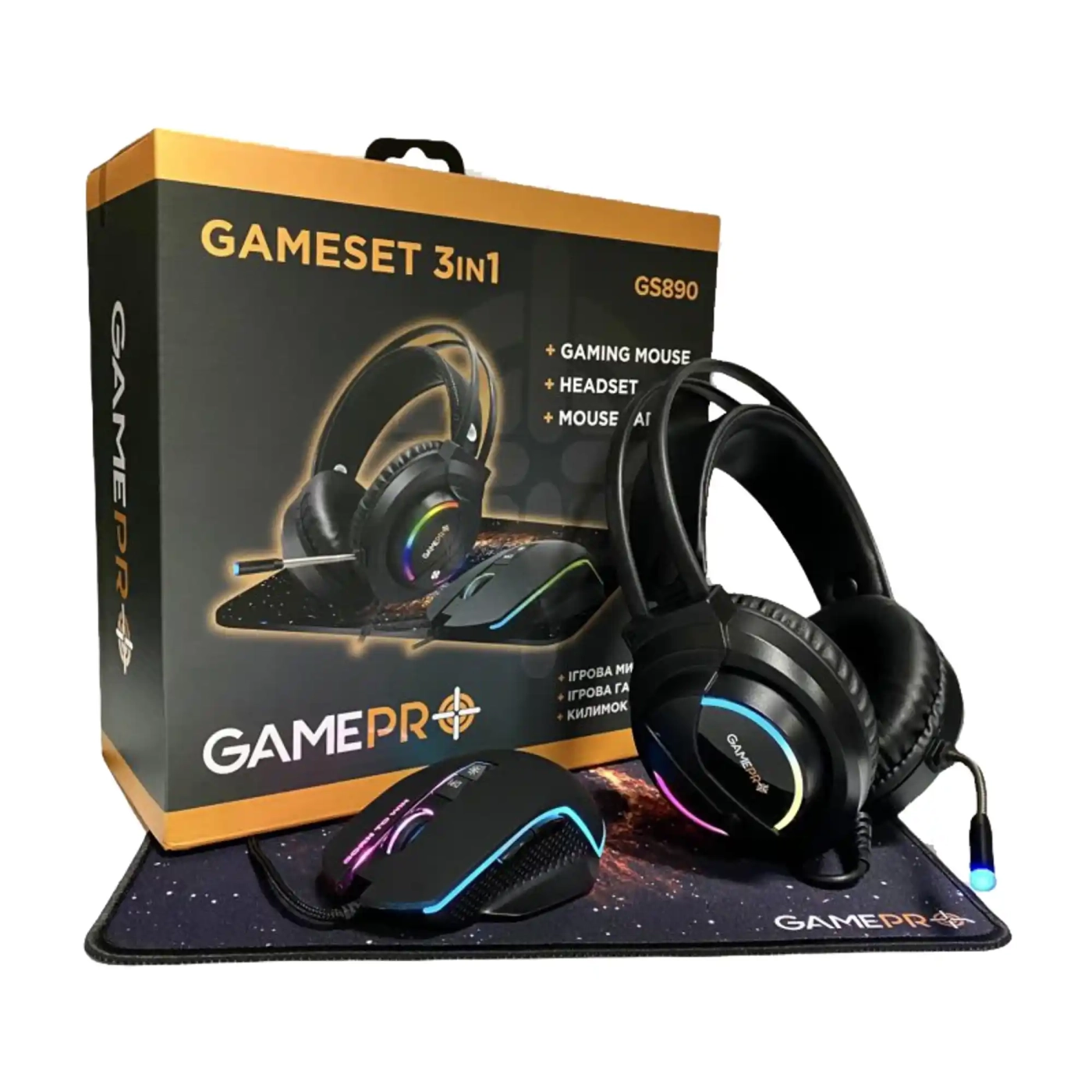 Купити Комплект ігровий GamePro GS890 Combo 3 в 1 миша + ігрова поверхня + гарнітура (GS890) - фото 4