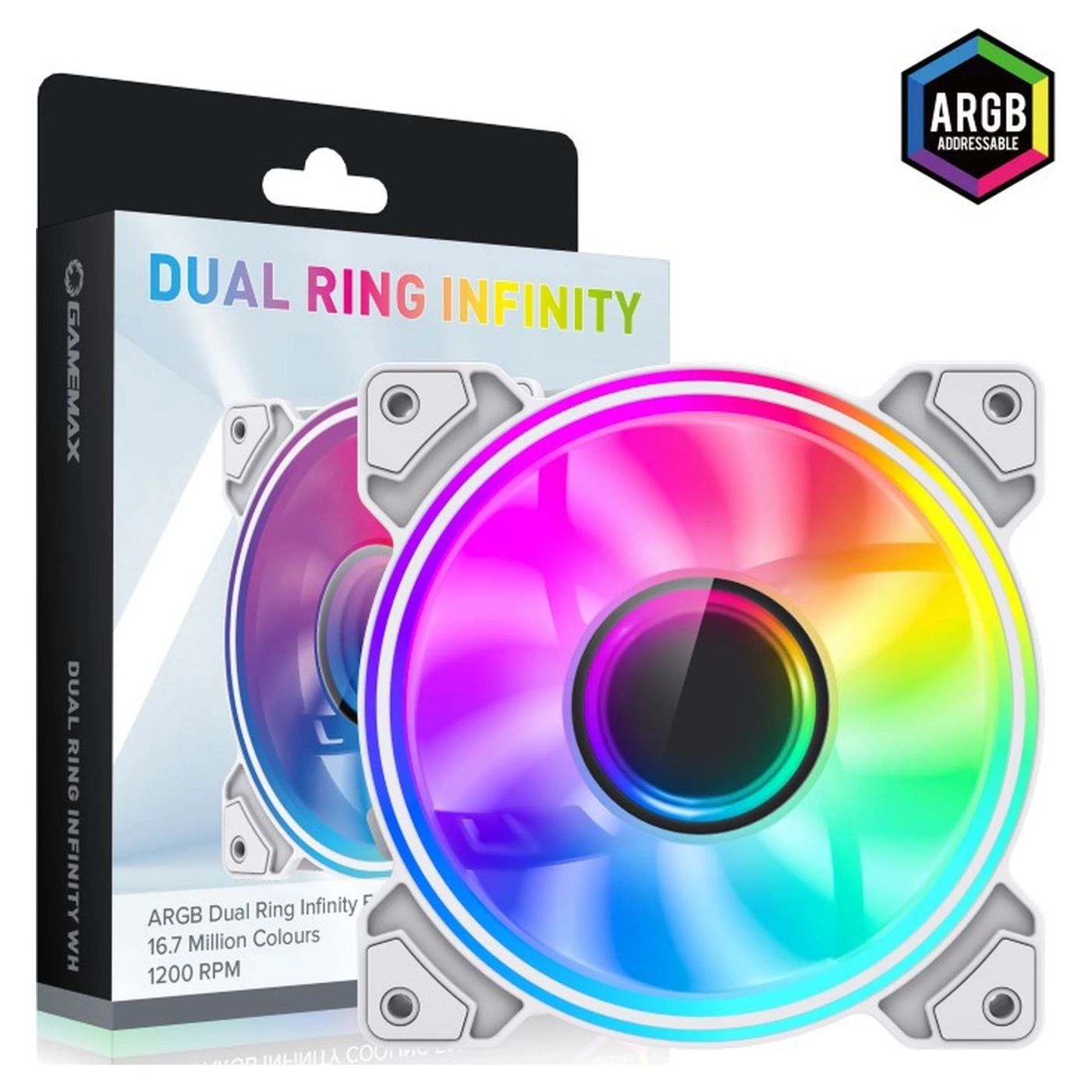 Купити Вентилятор Gamemax Dual Ring Infinity WH - фото 8