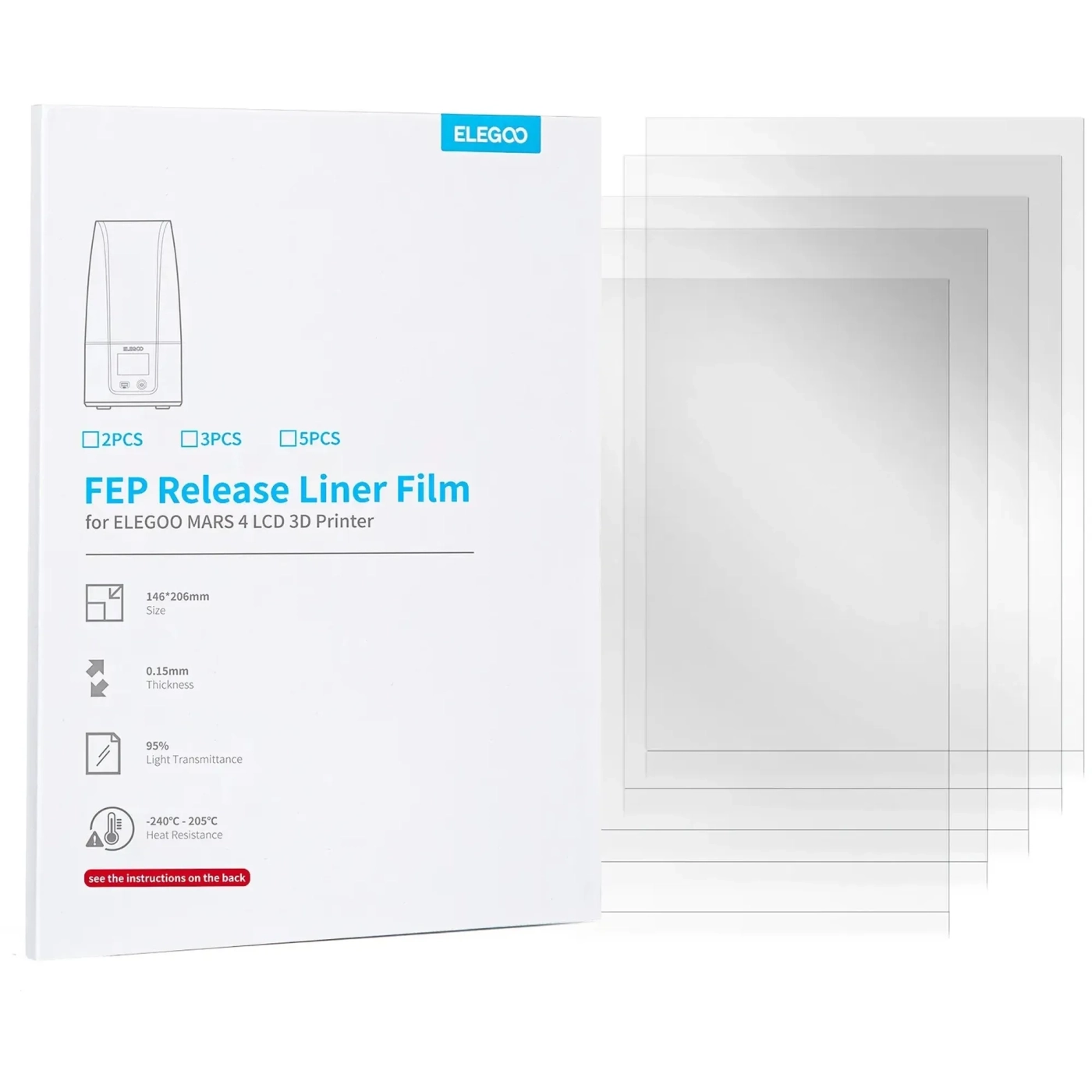 Купить FEP пленка для Elegoo Mars 4/Ultra, 5pcs (50.102.0092) - фото 1