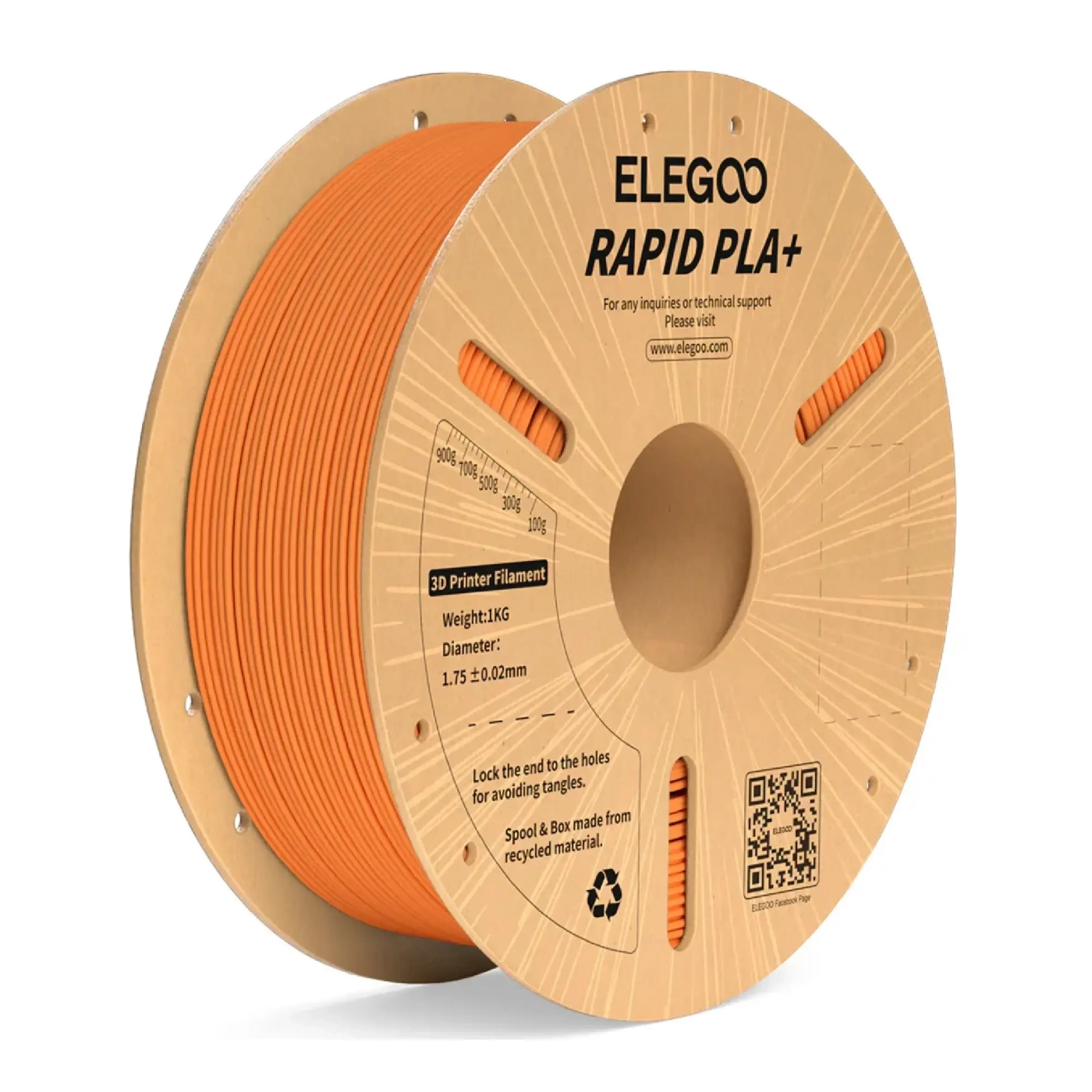 Купити Rapid PLA Plus Filament (пластик) для 3D принтера ELEGOO 1кг, 1.75мм, помаранчевий (50.203.0120) - фото 1
