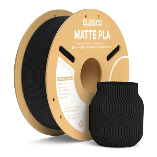 Купить PLA Filament (пластик) для 3D принтера ELEGOO матовый 1кг, 1.75мм, черный (50.203.0250) - фото 1