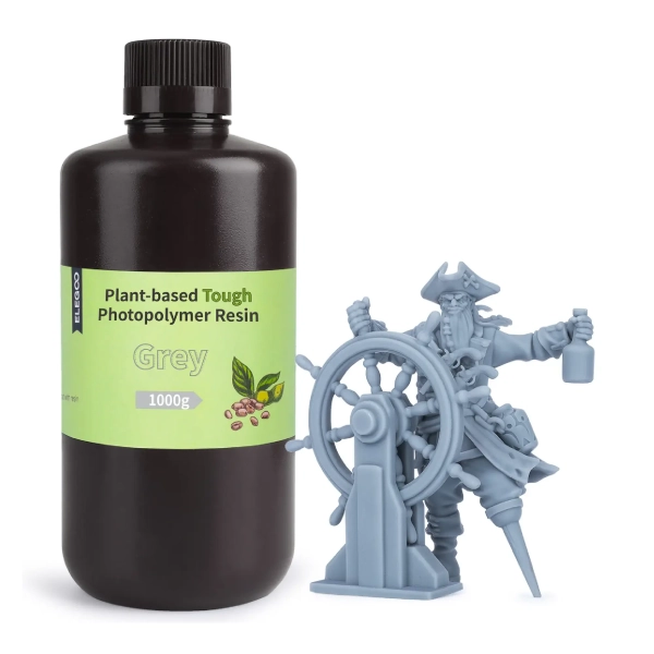 Купить Фотополимерная смола ELEGOO Plant-Based Resin 1кг, серая (50.103.0036) - фото 1