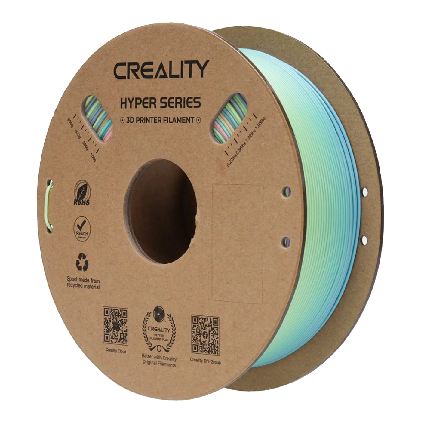 Купить Hyper PLA Filament (пластик) для 3D принтера CREALITY 1кг, 1.75мм, радужный, весеннее озеро (3301010424) - фото 1