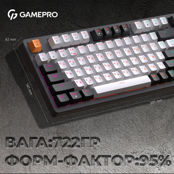 Купить Клавиатура GamePro MK170B Hot-Swap Red Switch RGB Black - фото 7