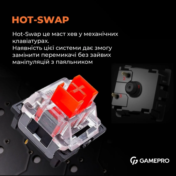 Купить Клавиатура GamePro MK170B Hot-Swap Red Switch RGB Black - фото 12