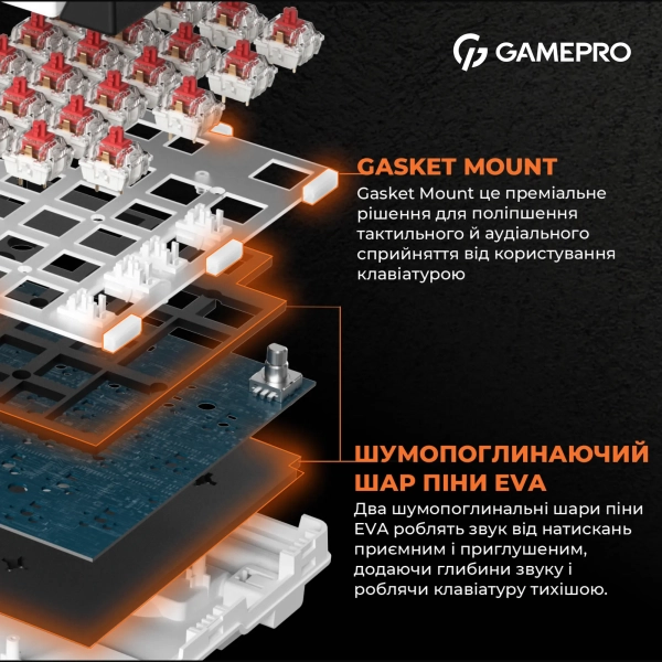 Купить Клавиатура GamePro MK170B Hot-Swap Red Switch RGB Black - фото 13