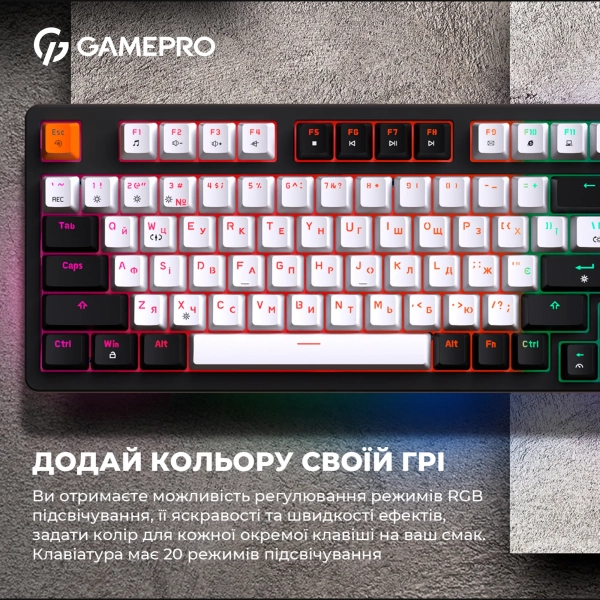 Купить Клавиатура GamePro MK170B Hot-Swap Red Switch RGB Black - фото 15