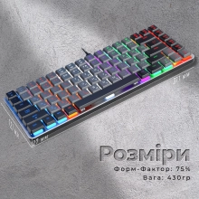 Купить Клавиатура GamePro MK140R Red Swich Low Profile USB Dark Gray - фото 5