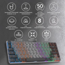 Купить Клавиатура GamePro MK140R Red Swich Low Profile USB Dark Gray - фото 8