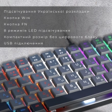 Купить Клавиатура GamePro MK140R Red Swich Low Profile USB Dark Gray - фото 9