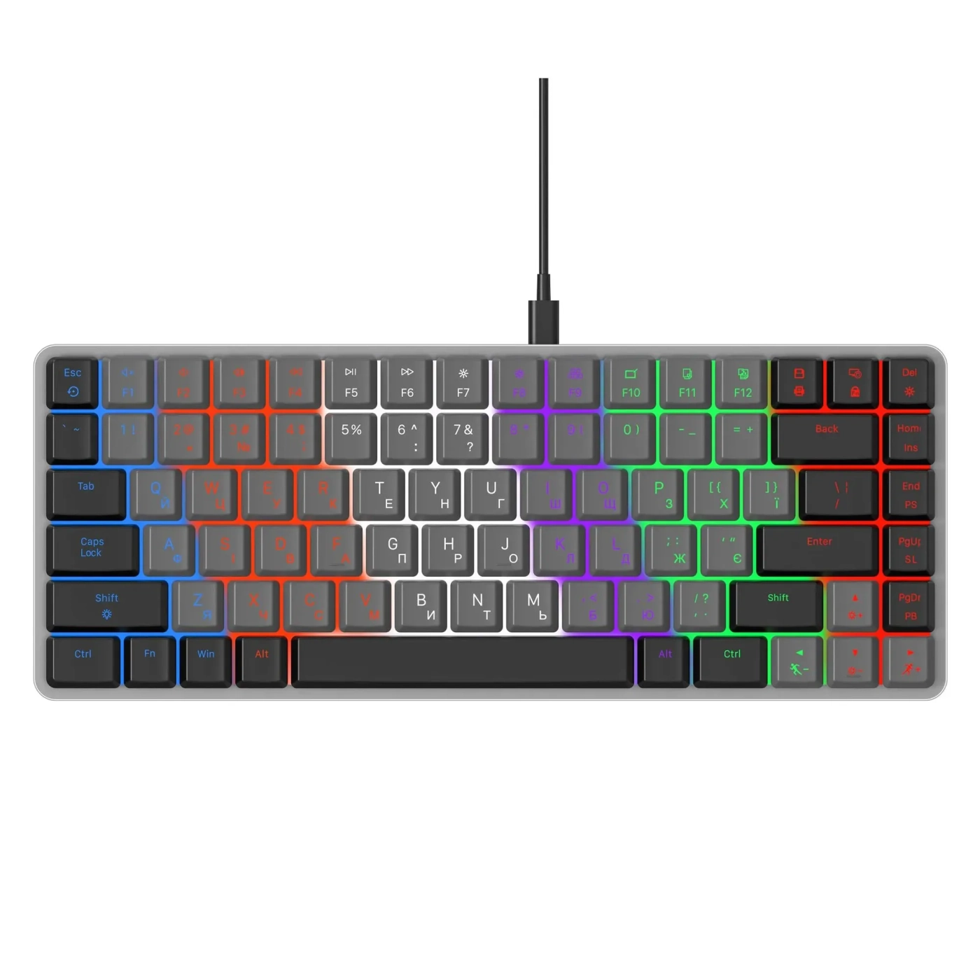 Купить Клавиатура GamePro MK140R Red Swich Low Profile USB Dark Gray - фото 1