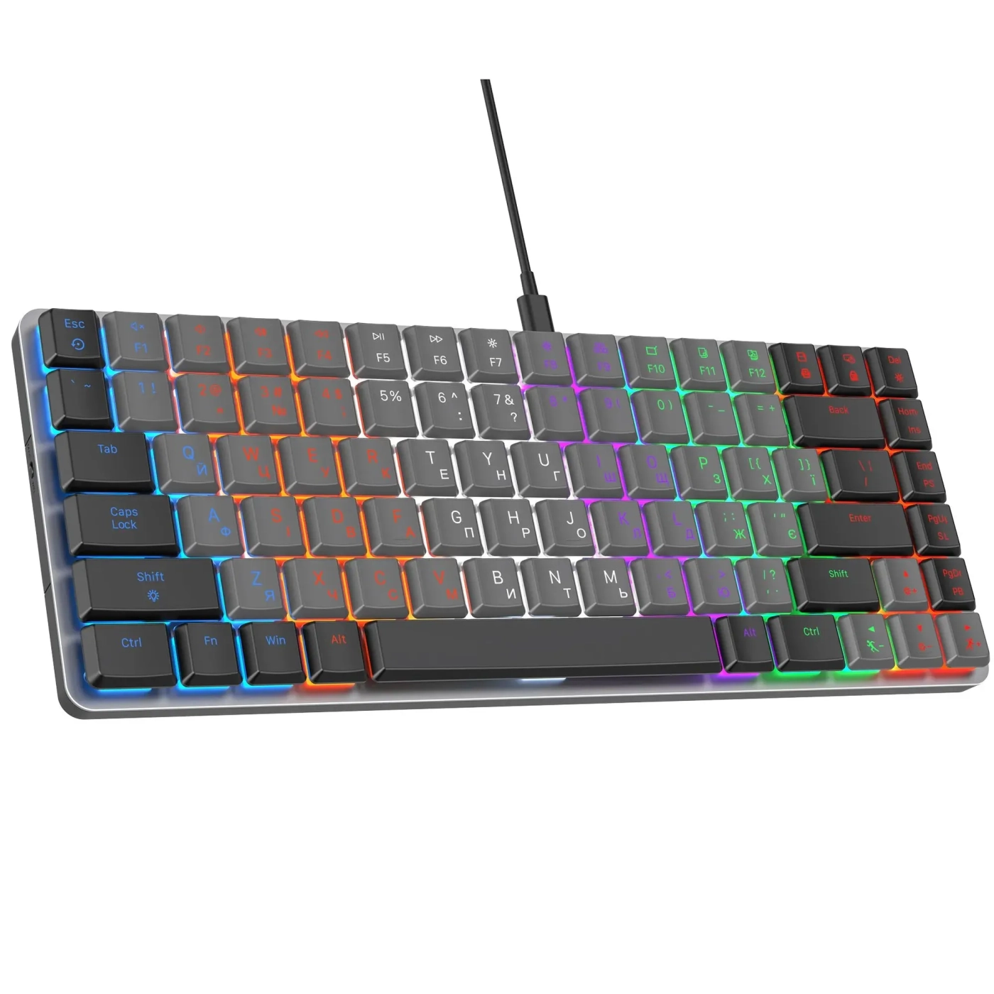 Купить Клавиатура GamePro MK140R Red Swich Low Profile USB Dark Gray - фото 2