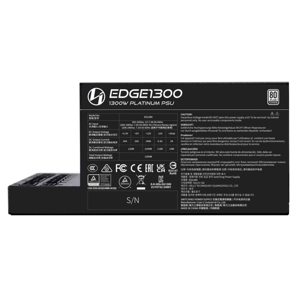 Купити Блок живлення Lian Li EDGE1300 80 PLUS Platinum Black (G9P.EG1300.BE00.EU) - фото 4