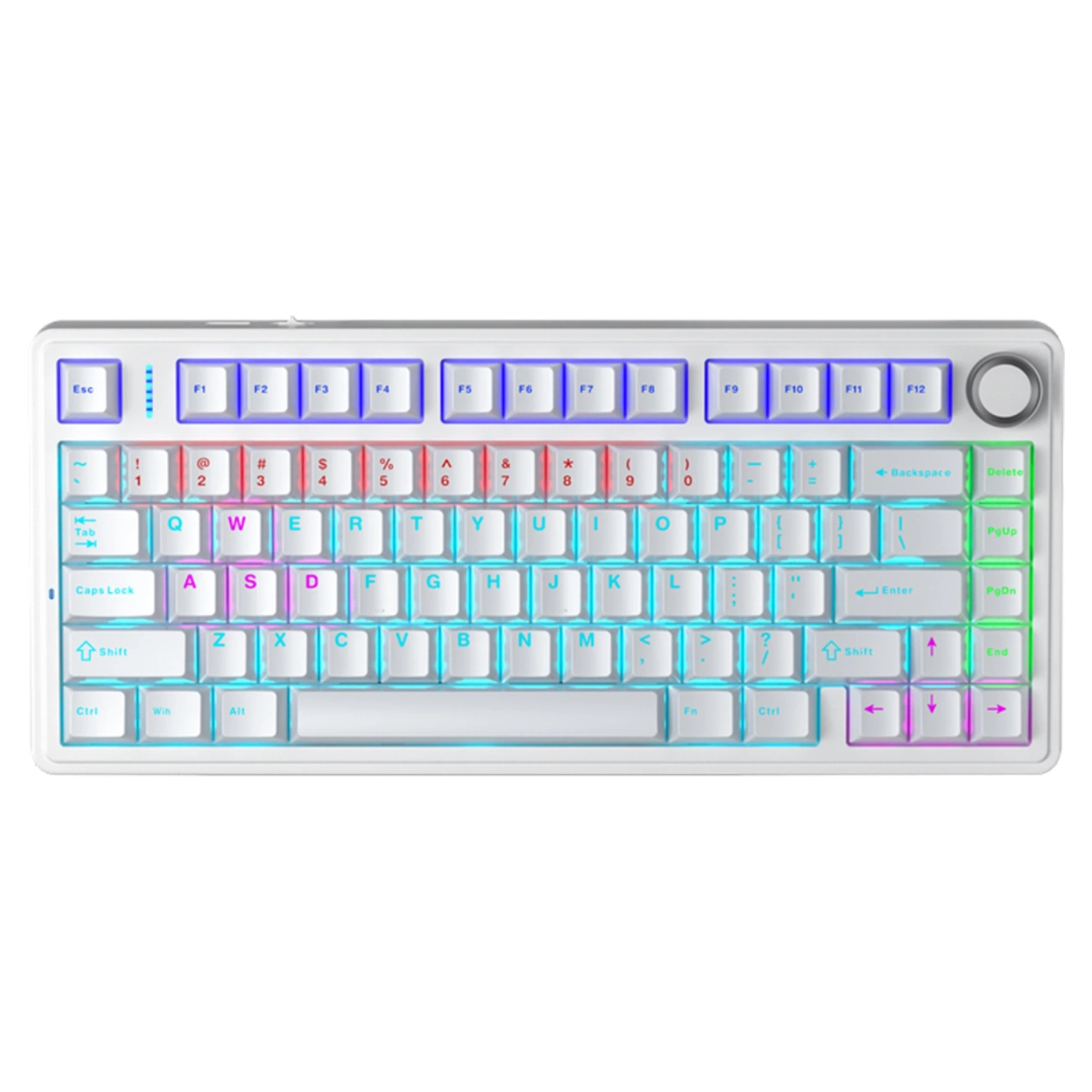 Купити Клавіатура провідна AULA F75 White keycap KRGD Blue EN/UA (6948391202839) - фото 1