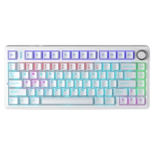 Купити Клавіатура провідна AULA F75 White keycap KRGD Blue EN/UA (6948391202839) - фото 1