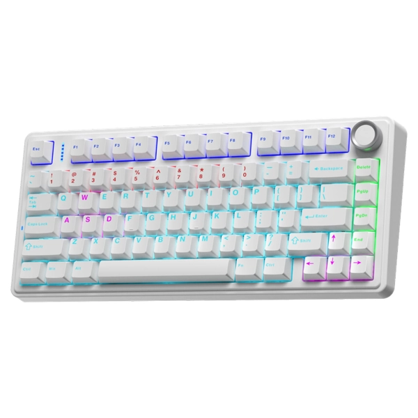 Купити Клавіатура провідна AULA F75 White keycap KRGD Blue EN/UA (6948391202839) - фото 2