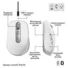 Купить Мышь Logitech MX Anywhere 3S for Mac Pale Grey (910-006946) - фото 4