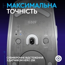 Купить Мышь Logitech G309 Lightspeed Wireless/Bluetooth White (910-007207) - фото 4