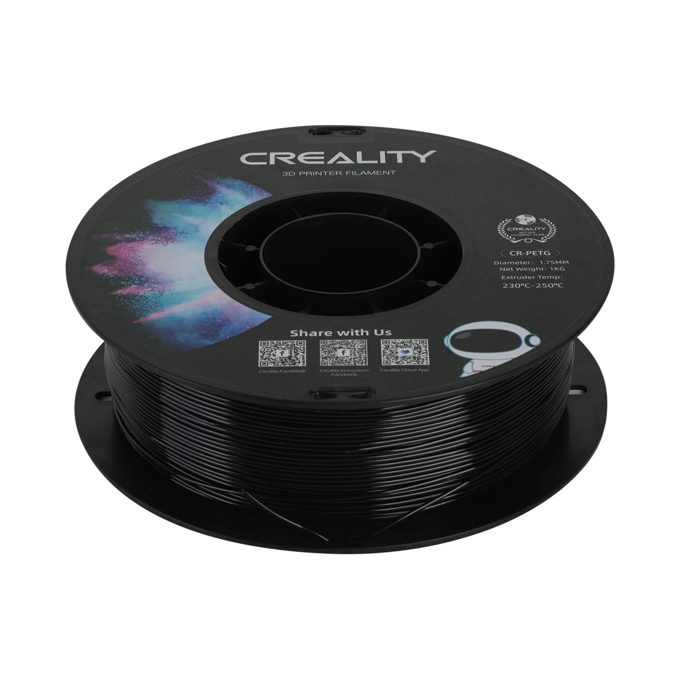 Купити PETG Filament (пластик) для 3D принтера CREALITY 11кг+1кг, 1.75мм, чорний (3301030035x12) - фото 2