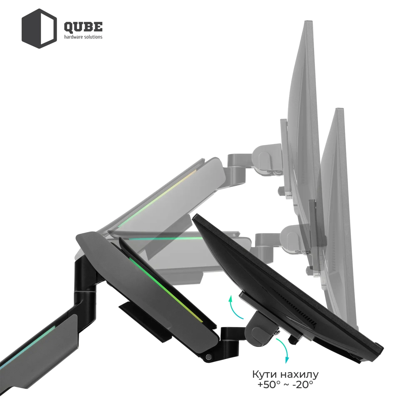 Купити Кріплення для монітора (кронштейн) Qube RGB4920G до 49" 2-20 кг - фото 9