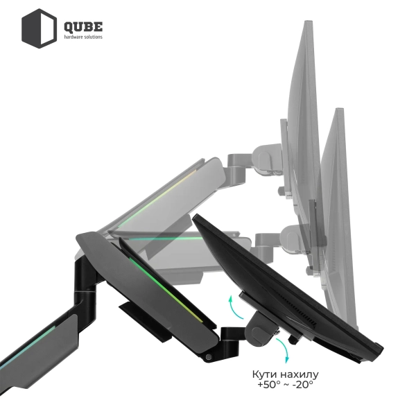Купити Кріплення для монітора (кронштейн) Qube RGB4920G до 49" 2-20 кг - фото 9