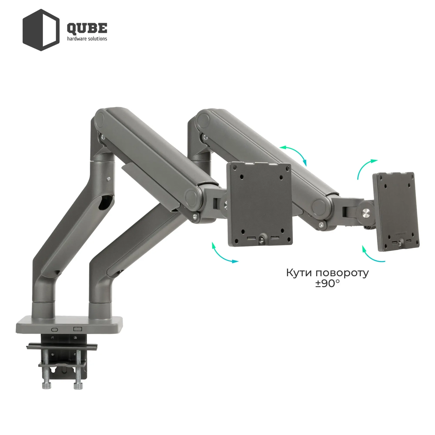 Купити Кріплення для монітора (кронштейн) Qube 4520GD до 2x45" 2-20 кг - фото 7