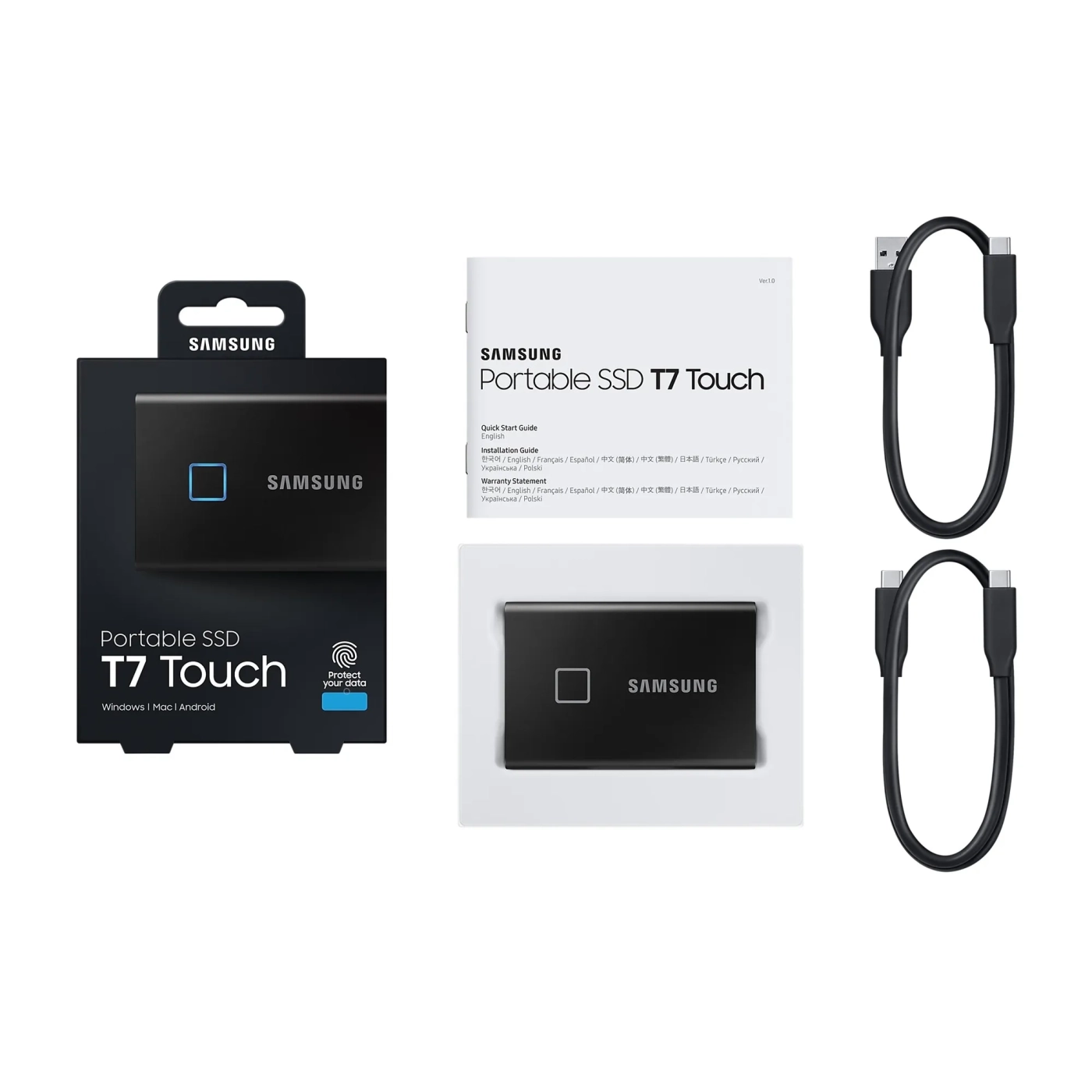 Купить SSD диск Samsung T7 Touch Black 1TB USB-C (MU-PC1T0K/WW) - фото 14