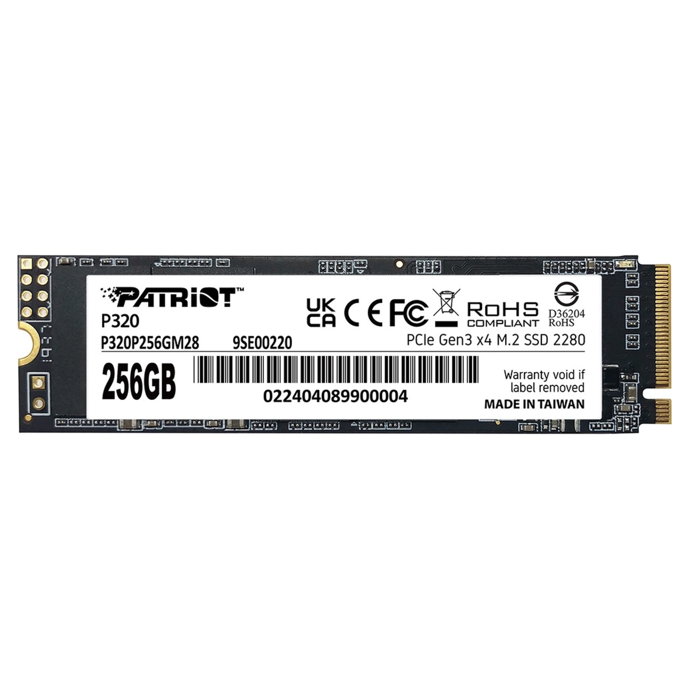 Купити SSD диск 256GB Patriot P320 M.2 PCIe 3.0 x4 NVMe TLC (P320P256GM28) - фото 1